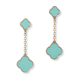 100736, ENAMEL CLOVER DROP DANGLE EARRING