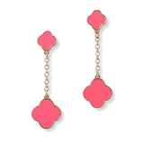 100736, ENAMEL CLOVER DROP DANGLE EARRING