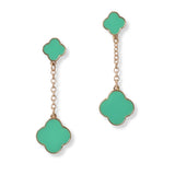 100736, ENAMEL CLOVER DROP DANGLE EARRING