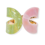 100737, GEOMETRIC CELLULOID ACETATE OPEN BANGLE BRACELET