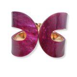 100737, GEOMETRIC CELLULOID ACETATE OPEN BANGLE BRACELET