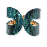 100737, GEOMETRIC CELLULOID ACETATE OPEN BANGLE BRACELET