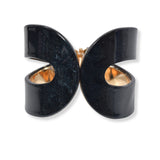 100737, GEOMETRIC CELLULOID ACETATE OPEN BANGLE BRACELET