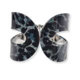 100737, GEOMETRIC CELLULOID ACETATE OPEN BANGLE BRACELET