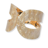 100737, GEOMETRIC CELLULOID ACETATE OPEN BANGLE BRACELET