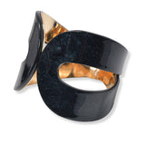100737, GEOMETRIC CELLULOID ACETATE OPEN BANGLE BRACELET