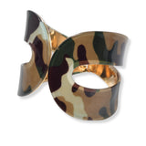 100737, GEOMETRIC CELLULOID ACETATE OPEN BANGLE BRACELET