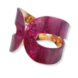 100737, GEOMETRIC CELLULOID ACETATE OPEN BANGLE BRACELET