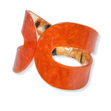 100737, GEOMETRIC CELLULOID ACETATE OPEN BANGLE BRACELET