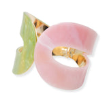 100737, GEOMETRIC CELLULOID ACETATE OPEN BANGLE BRACELET