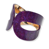 100737, GEOMETRIC CELLULOID ACETATE OPEN BANGLE BRACELET