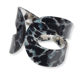 100737, GEOMETRIC CELLULOID ACETATE OPEN BANGLE BRACELET