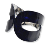 100737, GEOMETRIC CELLULOID ACETATE OPEN BANGLE BRACELET