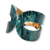 100737, GEOMETRIC CELLULOID ACETATE OPEN BANGLE BRACELET