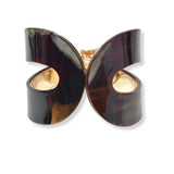 100737, GEOMETRIC CELLULOID ACETATE OPEN BANGLE BRACELET