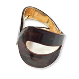100737, GEOMETRIC CELLULOID ACETATE OPEN BANGLE BRACELET