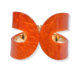 100737, GEOMETRIC CELLULOID ACETATE OPEN BANGLE BRACELET