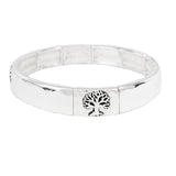 100745, TREE OF LIFE ACCENT METAL STRETCH BRACELET