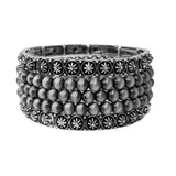 100755, WESTERN MULTI LAYERED NAVAJO BEADED STRETCH BRACELET