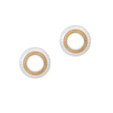100761, ROUND HAMMERED METAL STUD EARRING