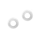 100761, ROUND HAMMERED METAL STUD EARRING