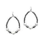 100764, FRESHWATER PEARL WITH NAVAJO BEADED DANGLE EARRING