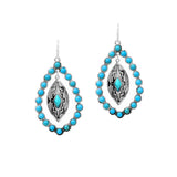 100766, WESTERN TURQUOISE ACCENT DANGLE EARRING