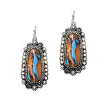 100768, WESTERN TURQUOISE STONE DANGLE EARRING