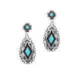 100770, WESTERN TEARDROP TURQUOISE STONE DANGLE EARRING