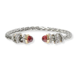 100772, DESIGNER INSPIRED CUBIC ZIRCONIA CABLE CUFF BRACELET