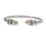 100772, DESIGNER INSPIRED CUBIC ZIRCONIA CABLE CUFF BRACELET