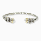 100772, DESIGNER INSPIRED CUBIC ZIRCONIA CABLE CUFF BRACELET