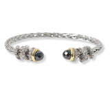 100772, DESIGNER INSPIRED CUBIC ZIRCONIA CABLE CUFF BRACELET