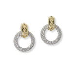 100786, 14K GOLD PLATED CUBIC ZIRCONIA DESIGNER INSPIRED EARRING