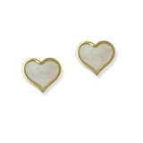 100789, HEART MOTHER OF PEARL STUD EARRING