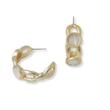 100797, DESIGNER INSPIRED CHAIN HOOP EARRING