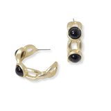 100797, DESIGNER INSPIRED CHAIN HOOP EARRING