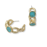 100797, DESIGNER INSPIRED CHAIN HOOP EARRING