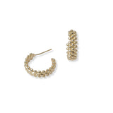 100799, DESIGNER INSPIRED TEXTURED ROUND HOOP EARRING