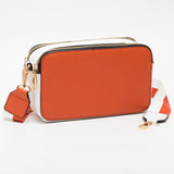 100803, 2 TONE PU LEATHER CAMERA BAG WITH ADJUSTABLE STRAP