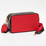 100803, 2 TONE PU LEATHER CAMERA BAG WITH ADJUSTABLE STRAP