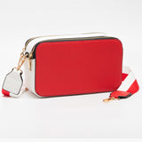 100803, 2 TONE PU LEATHER CAMERA BAG WITH ADJUSTABLE STRAP
