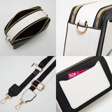 100803, 2 TONE PU LEATHER CAMERA BAG WITH ADJUSTABLE STRAP