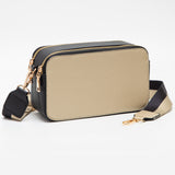 100803, 2 TONE PU LEATHER CAMERA BAG WITH ADJUSTABLE STRAP
