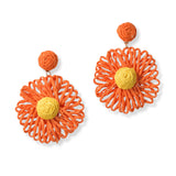 100805, RAFFIA FLOWER DANGLE EARRING