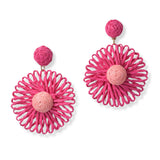 100805, RAFFIA FLOWER DANGLE EARRING