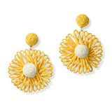 100805, RAFFIA FLOWER DANGLE EARRING
