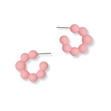 100808, MATTE FINISH BALL ROUND HOOP EARRING