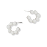 100808, MATTE FINISH BALL ROUND HOOP EARRING