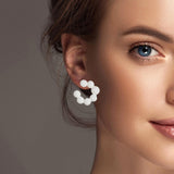 100808, MATTE FINISH BALL ROUND HOOP EARRING